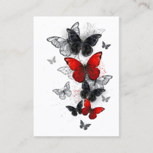 Flying Black and Red Morpho Butterfliegen Telefonnummerkarte