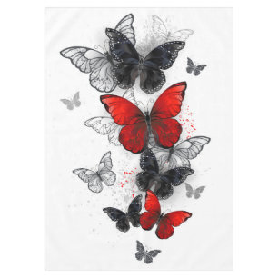 Flying Black and Red Morpho Butterfliegen Tischdecke
