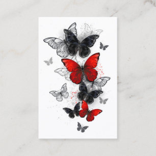 Flying Black and Red Morpho Butterfliegen Treuekarte