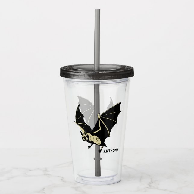 Flying Black Bat Personalized Acryltrinkbecher (Vorderseite)