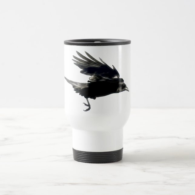 Flying Black Crow-Kaffee-Tasse Reisebecher (Mittel)