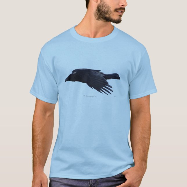 Flying Black Raven Birdlover's T - Shirt (Vorderseite)