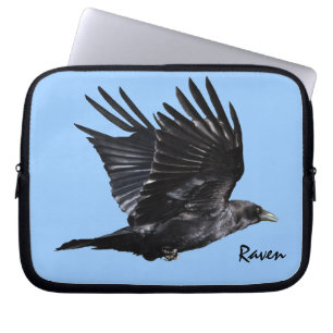 Flying Black Raven Crow-Lover Foto Design 4 Laptopschutzhülle