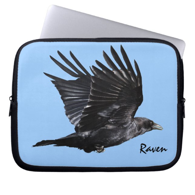 Flying Black Raven Crow-Lover Foto Design 4 Laptopschutzhülle (Vorderseite)