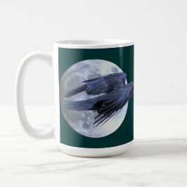 Flying Black Raven & Moon Celtic, Wiccan Tasse