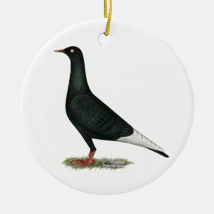 Flying Black Taube Keramikornament