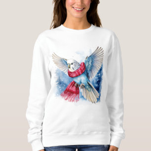 Flying Blue Parakeet im Winter Scarf Sweatshirt