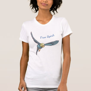 Flying Blue Parakeet T-Shirt