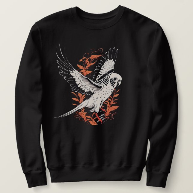 Flying Budgie Parakeet Sweatshirt (Design vorne)