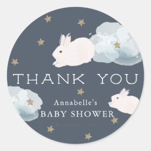 Flying Bunny Baby Showdusche Vielen Dank Sticker