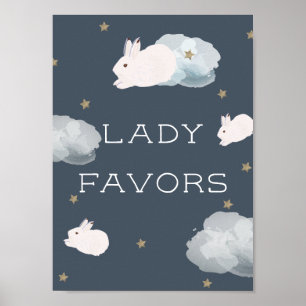 Flying Bunny Baby Shower Lady Favoriten Schild