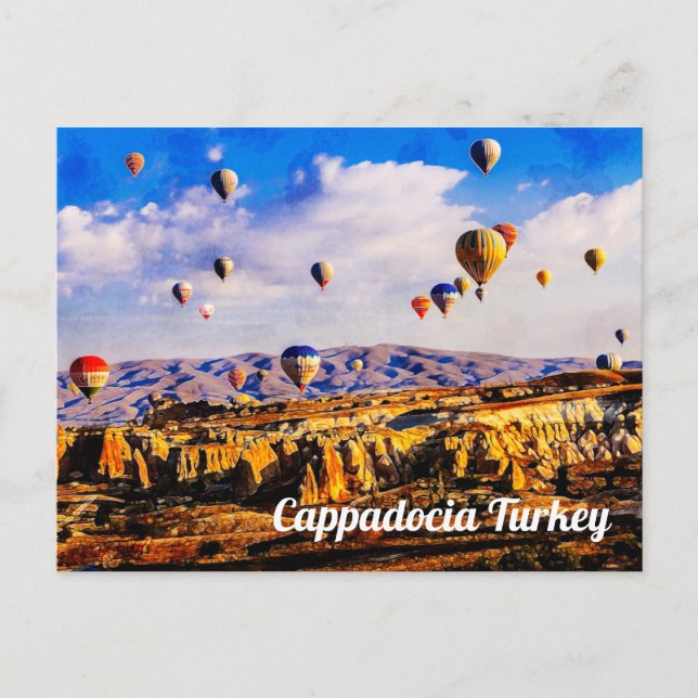 Flying bunt Luftballons. Kappadokien, Türkei. Postkarte (Vorderseite)