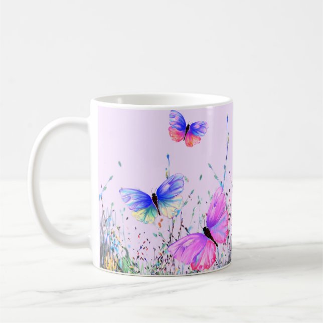 Flying Butterflies Coffee Tasse (Links)