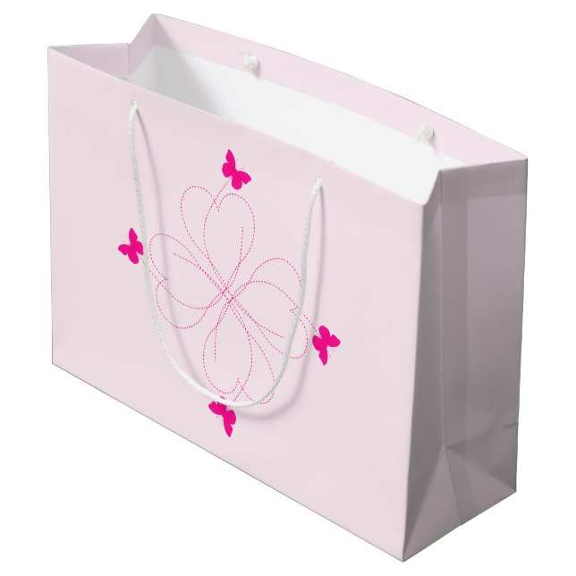 Flying Butterflies-Geschenktasche Große Geschenktüte (Rückseite Schrägansicht)