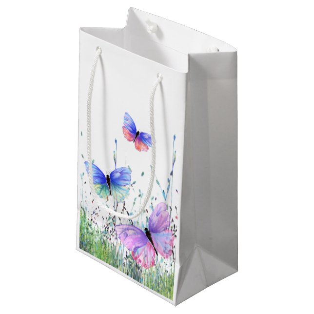 Flying Butterflies-Geschenktasche Kleine Geschenktüte (Vorderseite Schrägansicht)