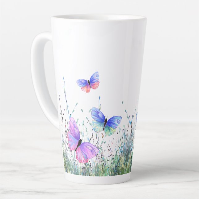 Flying Butterflies Latte-Tasse Milchtasse (Linke Ecke)