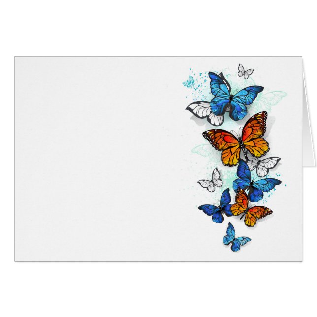 Flying Butterflies Morpho und Monarch (Vorderseite (Horizontal))