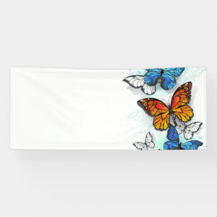 Flying Butterflies Morpho und Monarch Banner