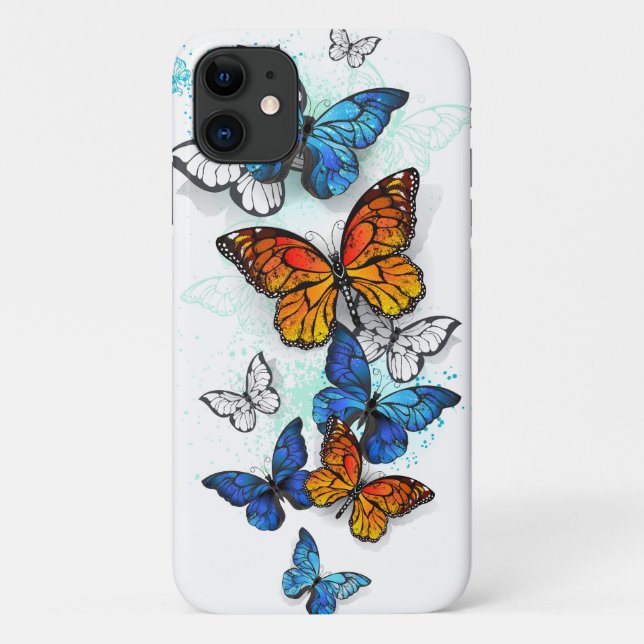 Flying Butterflies Morpho und Monarch Case-Mate iPhone Hülle (Rückseite)