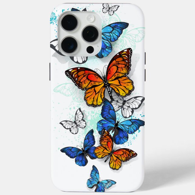 Flying Butterflies Morpho und Monarch Case-Mate iPhone Hülle (Rückseite)