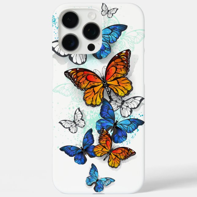 Flying Butterflies Morpho und Monarch Case-Mate iPhone Hülle (Rückseite)