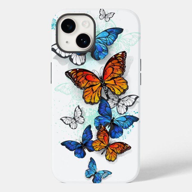 Flying Butterflies Morpho und Monarch Case-Mate iPhone Hülle (Rückseite)