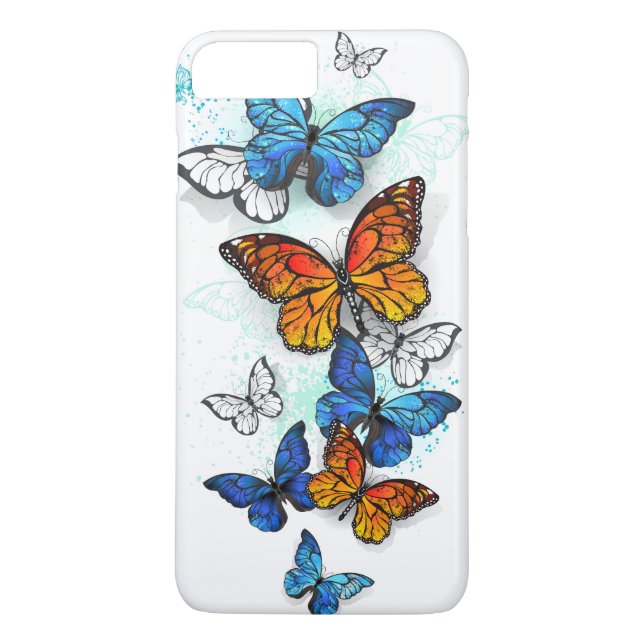 Flying Butterflies Morpho und Monarch Case-Mate iPhone Hülle (Rückseite)
