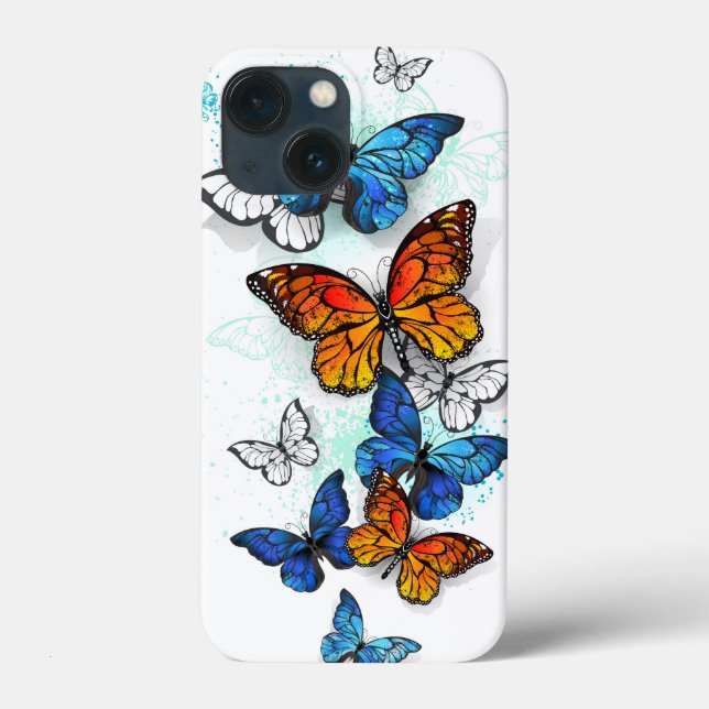Flying Butterflies Morpho und Monarch Case-Mate iPhone Hülle (Rückseite)