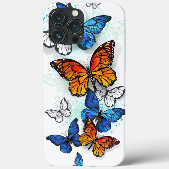 Flying Butterflies Morpho und Monarch Case-Mate iPhone Hülle (Rückseite)