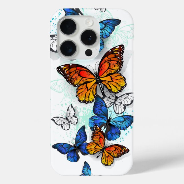 Flying Butterflies Morpho und Monarch Case-Mate iPhone Hülle (Rückseite)