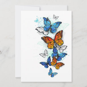 Flying Butterflies Morpho und Monarch Dankeskarte