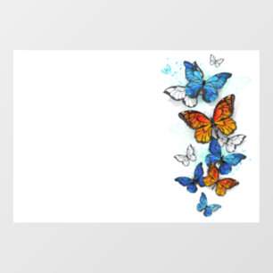 Flying Butterflies Morpho und Monarch Fensteraufkleber
