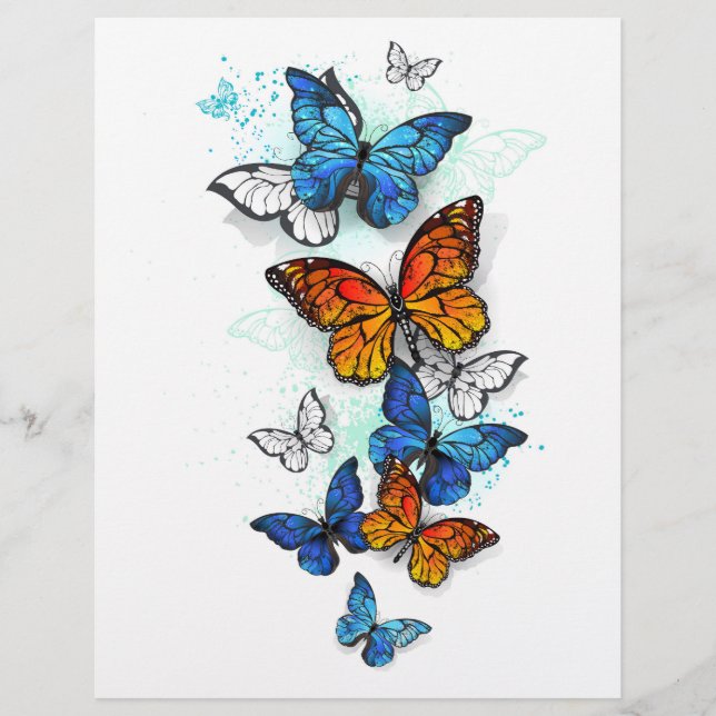 Flying Butterflies Morpho und Monarch Flyer (Vorne)
