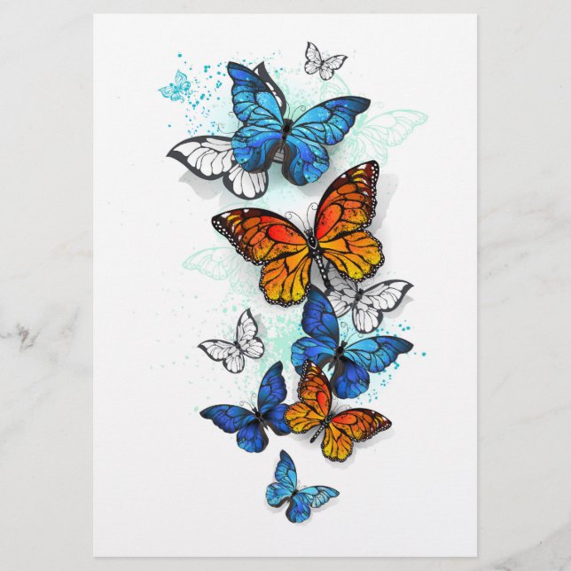 Flying Butterflies Morpho und Monarch Flyer (Vorne)
