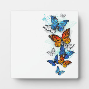 Flying Butterflies Morpho und Monarch Fotoplatte