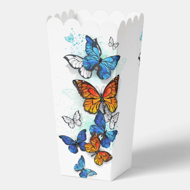 Flying Butterflies Morpho und Monarch Geschenkschachtel (Rückseite)