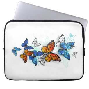 Flying Butterflies Morpho und Monarch Laptopschutzhülle