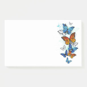 Flying Butterflies Morpho und Monarch Post-it Klebezettel
