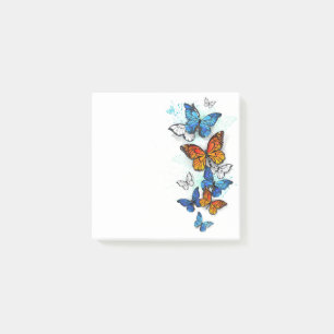 Flying Butterflies Morpho und Monarch Post-it Klebezettel