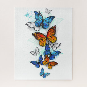 Flying Butterflies Morpho und Monarch Puzzle