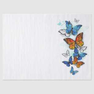Flying Butterflies Morpho und Monarch Seidenpapier