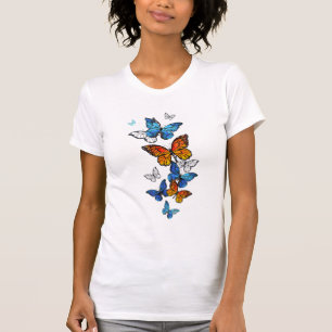 Flying Butterflies Morpho und Monarch T-Shirt