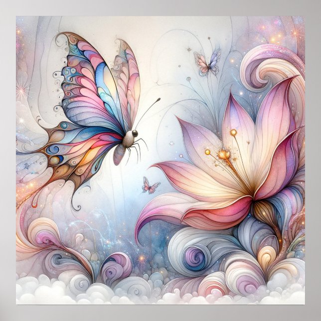 Flying Butterflies Wall Art Poster (Vorne)