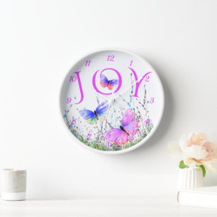 Flying Butterflies Wall Clock - Spring Joy Uhr
