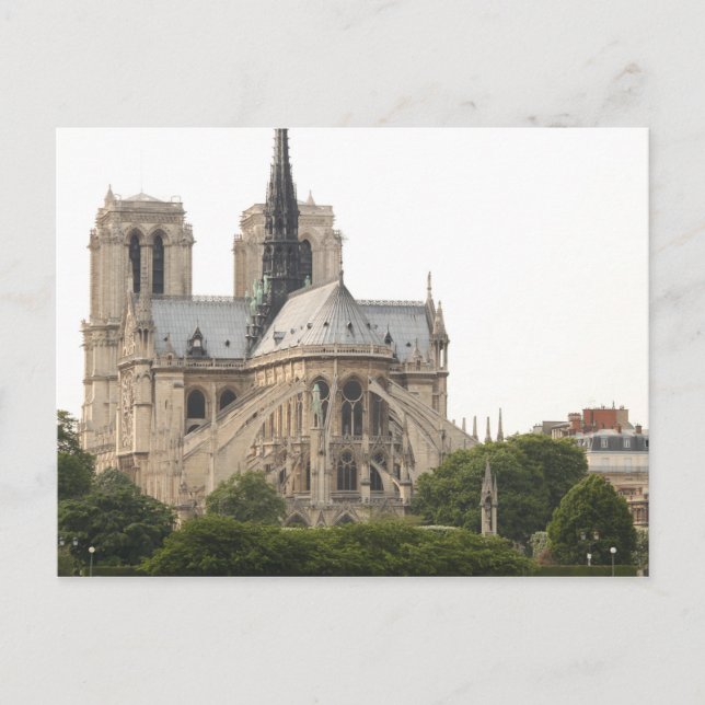 Flying Buttress Spires Towers Notre Dame De Paris Postkarte (Vorderseite)