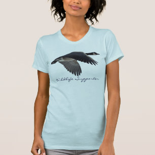 Flying Canada Goose Wildlife Supporter T - Shirt