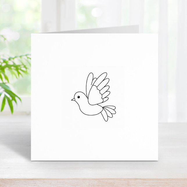 Flying Cartoon Dove Bird 2 Gummistempel (Von Creator hochgeladen)