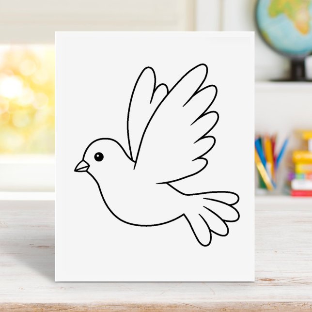 Flying Cartoon Dove Bird Farbing Page Poster (Von Creator hochgeladen)