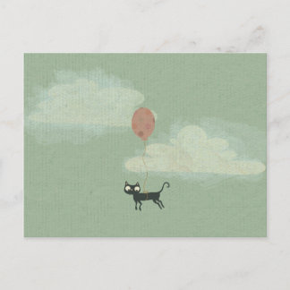 Flying Cat Postcard Postkarte