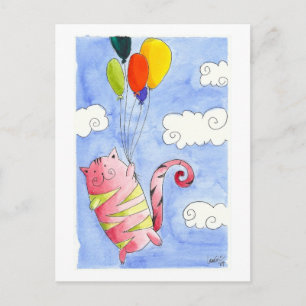 Flying Cat Postkarte